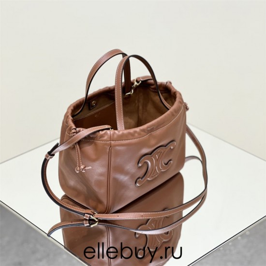 Celine Cabas Tote Brown Full Leather Model: 111013 Size: 22x17x15cm