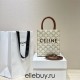 Celine Triomphe Canvas Cabas Tote Mini 17 White Model: 194372 Size: 17x21x4cm