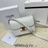 Celine Triomphe Canvas Teen Box Medium 22.5 White Full Leather Size: 22.5x16.5x5cm