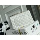 Chanel Classic Flap bag Mini 20 White with gold hardware, Caviar leather, Hass Factory leather, seamless.