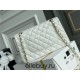 Chanel Classic Flap bag Medium 25 White with gold hardware, Caviar leather, Hass Factory leather, seamless.