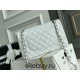 Chanel Classic Flap bag Medium 25 White with silver hardware, Caviar leather, Hass Factory leather, edge stitching.