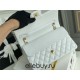 Chanel Classic Flap bag Medium 25 White with gold hardware, Caviar leather, Hass Factory leather, edge stitching.