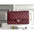 Chanel Classic Flap bag Medium 25 Red with silver hardware, Caviar leather, Hass Factory leather, edge stitching.