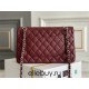 Chanel Classic Flap bag Medium 25 Red with silver hardware, Caviar leather, Hass Factory leather, edge stitching.