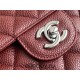 Chanel Classic Flap bag Medium 25 Red with silver hardware, Caviar leather, Hass Factory leather, edge stitching.