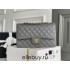 Chanel Classic Flap bag Medium 25 Gray with gold hardware, Caviar leather, Hass Factory leather, edge stitching.