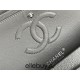 Chanel Classic Flap bag Medium 25 Gray with silver hardware, Caviar leather, Hass Factory leather, edge stitching.