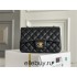 Chanel Classic Flap bag Mini 20 Black with gold hardware, Caviar leather, seamless.