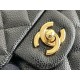 Chanel Classic Flap bag Mini 20 Black with gold hardware, Caviar leather, seamless.