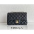 Chanel Classic Flap bag Mini 20 Black with gold hardware, Caviar leather, edge stitching.