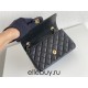 Chanel Classic Flap bag Mini 20 Black with gold hardware, Caviar leather, edge stitching.