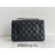 Chanel Classic Flap bag Mini 20 Black with silver hardware, Caviar leather, edge stitching.