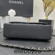 Chanel Classic Flap bag Small 23 Black with silver hardware, Caviar leather, seamless, red interior.