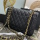 Chanel Classic Flap bag Jumbo 30 Black with gold hardware, Caviar leather, edge stitching, red interior.