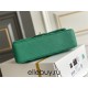 Chanel Classic Flap bag Small 23 Green with champagne gold hardware, Caviar leather, Hass Factory leather, seamless.