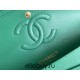 Chanel Classic Flap bag Medium 25 Green with champagne gold hardware, Caviar leather, Hass Factory leather, seamless.