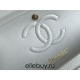 Chanel Classic Flap bag Small 23 White with champagne gold hardware, Caviar leather, Hass Factory leather, seamless.