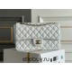 Chanel Classic Flap bag Medium 25 White with champagne gold hardware, Caviar leather, Hass Factory leather, seamless.