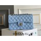 Chanel Classic Flap bag Small 23 Blue with champagne gold hardware, Caviar leather, Hass Factory leather, seamless.