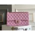 Chanel Classic Flap bag Medium 25 Deep Pink with champagne gold hardware, Caviar leather, Hass Factory leather, seamless.