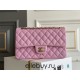 Chanel Classic Flap bag Medium 25 Deep Pink with champagne gold hardware, Caviar leather, Hass Factory leather, seamless.