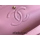 Chanel Classic Flap bag Medium 25 Deep Pink with champagne gold hardware, Caviar leather, Hass Factory leather, seamless.