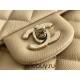 Chanel Classic Flap bag Medium 25 Beige with champagne gold hardware, Caviar leather, Hass Factory leather, seamless.