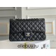 Chanel Classic Flap bag Medium 25 Black with silver hardware, Caviar leather, Hass Factory leather, seamless, black interior.