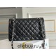 Chanel Classic Flap bag Medium 25 Black with silver hardware, Caviar leather, Hass Factory leather, seamless, black interior.