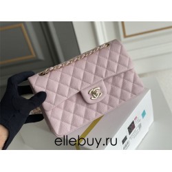 Chanel Classic Flap bag Small 23 Light Pink with champagne gold hardware, Caviar leather, Hass Factory leather, seamless.