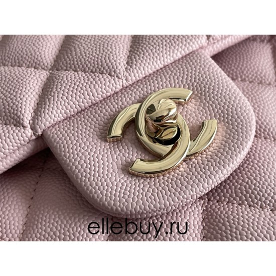 Chanel Classic Flap bag Small 25 Light Pink with champagne gold hardware, Caviar leather, Hass Factory leather, seamless.