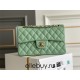 Chanel Classic Flap bag Small 23 Mint Green with champagne gold hardware, Caviar leather, Hass Factory leather, seamless.