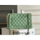 Chanel Classic Flap bag Medium 25 Mint Green with champagne gold hardware, Caviar leather, Hass Factory leather, seamless.