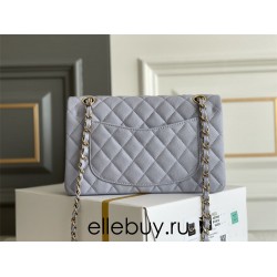 Chanel Classic Flap bag Small 23 Light Purple with champagne gold hardware, Caviar leather, Hass Factory leather, seamless.