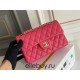 Chanel Classic Flap bag Small 23 Rose Red with champagne gold hardware, Caviar leather, Hass Factory leather, seamless.