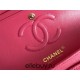 Chanel Classic Flap bag Small 23 Rose Red with champagne gold hardware, Caviar leather, Hass Factory leather, seamless.