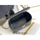 Chanel Vanity Makeup pouch 23A Black with gold hardware, handle, Camellia adjustable buckle, lambskin, 17x10x8cm.