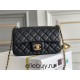 Chanel Classic Flap bag 23C 20 Gold Ball, Black with gold hardware, lambskin, Hass Factory leather, yellow interior, 20x13x7cm.