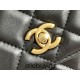 Chanel WOC 23C Gold Ball, Black with gold hardware, lambskin, Hass Factory leather, yellow interior, 19x12x3.5cm.