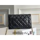 Chanel WOC Black with Gold Hardware Lamb Leather Hass Factory leather Red Interior 19x12x3.5cm