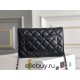 Chanel WOC Black with Silver Hardware Lamb Leather Hass Factory leather Red Interior 19x12x3.5cm