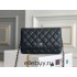 Chanel WOC Black with Silver Hardware Caviar Leather Hass Factory leather Red Interior 19x12x3.5cm