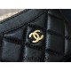 Chanel Classic Card Holder Black with Gold Hardware Lamb Leather Hass Factory leather Red Interior 11x7x1cm