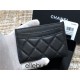 Chanel Classic Card Holder Black with Gold Hardware Lamb Leather Hass Factory leather Red Interior 11x7x1cm