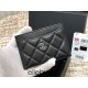 Chanel Classic Card Holder Black with Silver Hardware Lamb Leather Hass Factory leather Red Interior 11x7x1cm