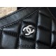 Chanel Classic Card Holder Black with Silver Hardware Lamb Leather Hass Factory leather Red Interior 11x7x1cm