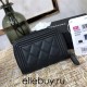 Chanel Leboy Key Pouch Black with Silver Hardware Lamb Leather Hass Factory leather Small Card Holder Coin Purse 11cm