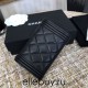 Chanel Leboy Key Pouch with Flap Black with Gold Hardware Lamb Leather Hass Factory leather Small Card Holder Coin Purse 11cm