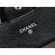 Chanel Classic Flap Wallet Short Black with Silver Hardware Caviar Leather Hass Factory leather 11x10cm